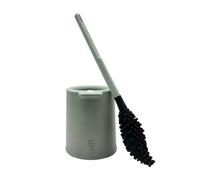 Biom Paris - Brosse WC Innovante Hygiénique sans Poils avec Support - Brosse Toilette Anti-Goutte, Antibactérienne - Balai WC Design, Reste Propre - 100% Fabriqué en France