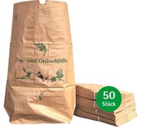 bioMat Sacs en papier compostables 120l pour déchets verts, 50 sacs en papier pour déchets de jardin, 2 couches, résistant à la déchirure, résistant à l'humidité