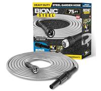 BIONIC STEEL Tuyau d'arrosage de 75 pieds, tuyau d'eau en métal en acier inoxydable 304 de 75 pieds, tuyau flexible, sans nœuds, ultra léger et durable, résistant à l'écrasement, 500 PSI