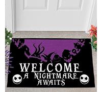 Bioonce Paillasson durable « Welcome A Nightmare Awaits Halloween » - Pour intérieur et extérieur - Tapis de bain décoratif pour terrasse, garage, jardin, cuisine - 61 x 40,6 cm
