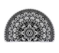Bioputty Tapis de salle de bain en demi-cercle, motif mandala bohème, kaléidoscope, tapis de bain mignon, petit tapis de bain antidérapant, semi-rond, lavable, tapis de sol d'intérieur 76 x 45 cm,