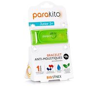 BIOSYNEX - PARAKITO - Bracelet Anti-Moustiques Rechargeable - 2 Recharges Incluses - 1 Mois d'Utilisation - Sans DEET - Motif Caméléon - Taille Junior 3+