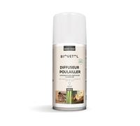 Biovetol - Diffuseur Automatique Insecticide Poulailler - Tue Les Insectes Volants, rampants, Les œufs et Larves -Poulailler de 15 m² - Action jusqu'à 4 Mois - Actifs d'origines naturels - 150ml