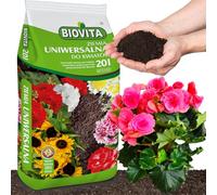 BIOVITA Terreau universel 20 l - Substrat multi-composants - Prêt à l'emploi - Origine naturelle