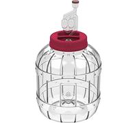 BIOWIN Ballon à vin avec bouchon à vis Multifonctions Ballon en verre récipient de fermentation Seau de fermentation, Transparent
