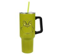 Bioworld The Grinch Grinning Face Gobelet en acier inoxydable avec poignée Vert 1200 ml