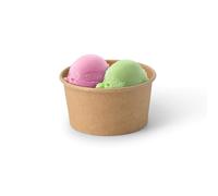BIOZOYG 1000x gobelet à glace en carton 150 ml marron - bol jetable sans plastique et recyclable - ramequin dessert bol a emporter