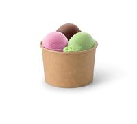 BIOZOYG 1000x gobelet à glace en carton 200 ml marron - bol jetable sans plastique et recyclable - ramequin dessert bol a emporter