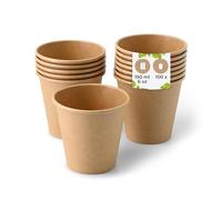 BIOZOYG 100x gobelets jetables 150 ml / 6 oz, Ø 80 mm marron - gobelet carton sans plastique et en matériaux durables - gobelet cafe