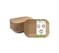 BIOZOYG 500x barquette frites 18 x 13 x 3 cm - Barquettes en carton carrés - Assiette brune en carton recyclable - écologique barquette à frites rectangulaires