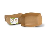 BIOZOYG 500x barquette frites 800 ml - Dur carton bol a forme de bateau jetable - Vaisselle jetable biodégradable - Bol de service creux - To Go Snack Bol