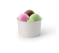 BIOZOYG 50x gobelet à glace en carton 200 ml blanc - bol jetable sans plastique et recyclable - ramequin dessert bol a emporter