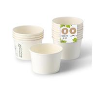 BIOZOYG 50x gobelet à glace en carton 75 ml blanc - bol jetable sans plastique et recyclable - ramequin dessert bol a emporter