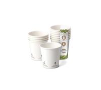 BIOZOYG 50x gobelets jetables 100 ml / 4 oz, Ø 62 mm blanc avec icônes environnementales - gobelet carton sans plastique et en matériaux durables - gobelet cafe