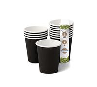 BIOZOYG 50x gobelets jetables 200 ml / 8 oz, Ø 80 mm noir - gobelet carton sans plastique et en matériaux durables - gobelet cafe