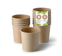 BIOZOYG Bol à soupe 100 pièce 300 ml / 12 oz, Ø 90 mm, marron - Bol carton, gobelet kraft - Recipient soupe - Coupelle aperitif, contenant soupe, assiette à soupe, pasta box