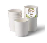 BIOZOYG Bol à soupe 500 pièce 300 ml / 12 oz, Ø 90 mm, blanc - Bol carton, gobelet kraft - Recipient soupe - Coupelle aperitif, contenant soupe, assiette à soupe, pasta box