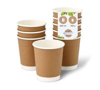 BIOZOYG Gobelet en carton 100 pièce 200 ml / 8 oz, 80 mm - Gobelets jetables pour café - Gobelets en carton pour boissons chaudes - Alternative aux gobelets en polystyrène, gobelets en papier