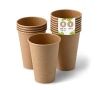 BIOZOYG Gobelet en carton 100 pièces 180 ml / 7,5 oz, marron - Gobelets jetables pour café - Gobelets en carton pour boissons chaudes - Alternative aux gobelets en polystyrène, gobelets en papier