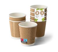 BIOZOYG Gobelet en carton 100 pièces 200 ml / 8 oz, 80 mm - Gobelets jetables pour café - Gobelets en carton pour boissons chaudes - Alternative aux gobelets en polystyrène, gobelets en papier