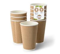 BIOZOYG Gobelet en carton 100 pièces 400 ml / 8 oz, 80 mm - Gobelets jetables pour café - Gobelets en carton pour boissons chaudes - Alternative aux gobelets en polystyrène, gobelets en papier