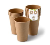BIOZOYG Gobelet en carton 1000 pièces 180 ml / 7,5 oz, marron - Gobelets jetables pour café - Gobelets en carton pour boissons chaudes - Alternative aux gobelets en polystyrène, gobelets en papier