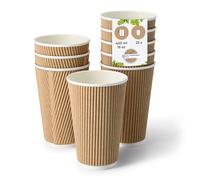 BIOZOYG Gobelet en carton 25 pièces 200 ml / 8 oz, 80 mm - Gobelets jetables pour café - Gobelets en carton pour boissons chaudes - Alternative aux gobelets en polystyrène, gobelets en papier