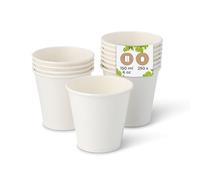 BIOZOYG Gobelet en carton 250 pièces 150 ml blanc - Gobelets pour boissons chaudes - Alternative aux gobelets en polystyrène, gobelets en papier