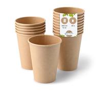 BIOZOYG Gobelet en carton 50 pièces 300 ml / 12 oz, 90 mm - Gobelets jetables pour café - Gobelets en carton pour boissons chaudes - Alternative aux gobelets en polystyrène, gobelets en papier