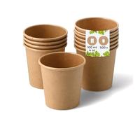 BIOZOYG Gobelet en carton 500 pièces 100 ml brun - Gobelets pour boissons chaudes - Alternative aux gobelets en polystyrène, gobelets en papier
