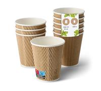 BIOZOYG Gobelet en carton 500 pièces 250 ml / 10 oz, 90 mm - Gobelets jetables pour café - Gobelets en carton pour boissons chaudes - Alternative aux gobelets en polystyrène, gobelets en papier