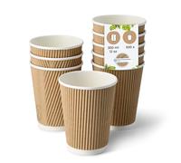 BIOZOYG Gobelet en carton 500 pièces 300 ml / 12 oz, 90 mm - Gobelets jetables pour café - Gobelets en carton pour boissons chaudes - Alternative aux gobelets en polystyrène, gobelets en papier