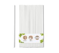 BIOZOYG Lot de 250 pailles en papier, 20 cm, 5 mm de diamètre, biodégradables, blanches, roulées verticalement, pour fêtes, cocktails