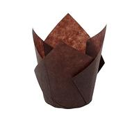 BIOZOYG Moules à muffins en papier 5,5 cm Ø 5 cm Accessoires de confiserie bar Tulipes Cupcake gobelets Papier brun I Mini Panettone insert papier cuisson résistant à la chaleur I 1000 pces