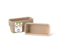 BIOZOYG Moules gâteaux feuille cacao rectangulaires 20x7x6cm I Résistants four I Forme caisson moule pain papier brun I Petits moules gâteaux originaux I Moules papier structure unique 25 unités