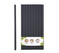 BIOZOYG Pailles jumbo en papier 23cm paille 8mm Ø I paille biodégradable I pailles noires écologiques I pailles de fête pour smoothies I pailles en papier 150 pièces