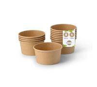 BIOZOYG Pots à Glace en Carton 1000 Pièces 150 ml / 6 oz Kraft Pot de Glace Jetables Enduites Bols Coupes à Dessert Gobelets à Glace en Papier à Snacks Gobelets à Crème Yaourt Glacé pour Glacier