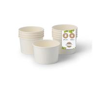BIOZOYG Pots à Glace en Carton 1000 Pièces 200 ml / 8 oz Blanc Pot de Glace Jetables Enduites Bols Coupes à Dessert Gobelets à Glace en Papier à Snacks Gobelets à Crème Yaourt Glacé pour Glacier