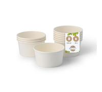 BIOZOYG Pots à Glace en Carton 50 Pièces 150 ml / 6 oz Blanc - Pot de Glace Jetables Enduites - Bols Coupes à Dessert Gobelets à Glace en Papier à Snacks Gobelets à Crème Yaourt Glacé pour Glacier