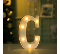 Bipily Chiffres Lumineux Lettres Lumineuses Alphabet Lumineux Lampe LED Lettre Lumières Lettre Deco Opérateur à Piles pour Réceptions Partie Mariage Maison Décoration-C