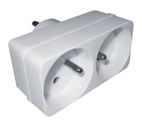 Electraline Adaptateur fiche multiprise Biplite 531185 – 2 prises 16A 2P+T – Blanc