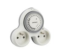 Zenitech Prise électrique biplite murale programmable Bolea 2x16 A Blanc