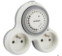 Zenitech Prise électrique biplite murale programmable Bolea 2x16 A Blanc