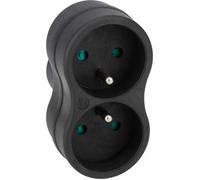 Zenitech Natura Biplite éco-conçue 2 Prises 16 A, Noire | Biplite Natura fabriquée en matière recy avec 2 prises 16 A et finition noire