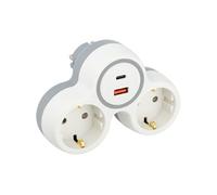 - Biplite Schuko 16A + USB C 20W - Blanc/Gris - Bolea