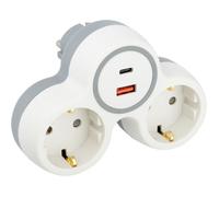 Biplite Schuko 16A + USB C 20W - Blanc/Gris - Bolea - Zenitech