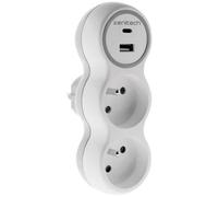 Zenitech - Prise 2x16A + 2 ports USB A/C - Blanc et Gris - Bolea G