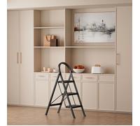 BIPLUT Escabeau 3 Marches Antidérapants Échelles Pliable Marche Pied Pliante 3-level Max 150kg Fer Intérieur