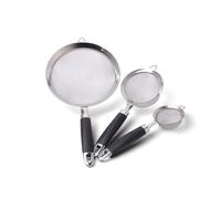 BIRAMBEAU - Lot 3 passoires inox manche soft touch - 7 cm / 10 cm / 18 cm