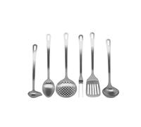 BIRAMBEAU - Set de 6 ustensiles de cuisine en acier inoxydable - Haute résistance - 18% chrome